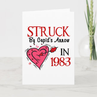 Tarjeta Festiva Pegado por la flecha del Cupid en 1983