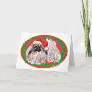Tarjeta Festiva Pekingés en Invierno