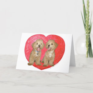 Tarjeta Festiva Pekingés / mezcla de caniche día de San Valentín