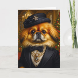 Tarjeta Festiva Pekingese Holiday Card