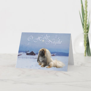 Tarjeta Festiva Pekingese Noche Santa