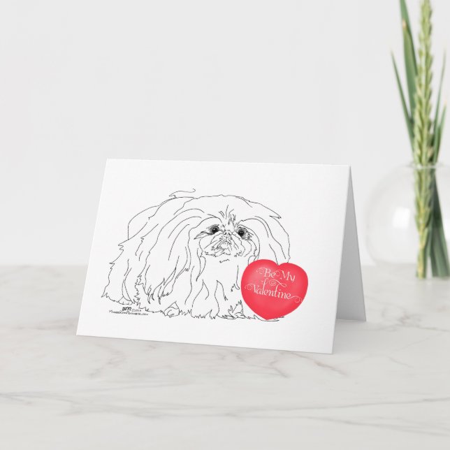 Tarjeta Festiva Pekingese San Valentín (Anverso)