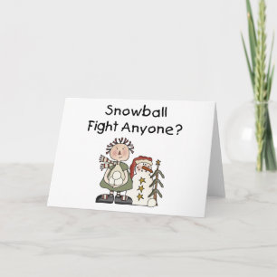 Tarjeta Festiva Pelea de bolas de nieve