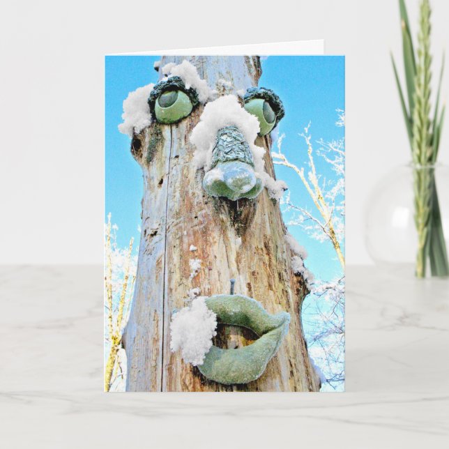 Tarjeta Festiva Pelea de nieve (Anverso)