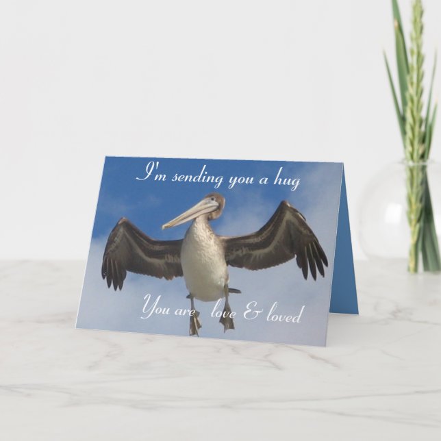 Tarjeta Festiva Pelícano Love_ (Anverso)