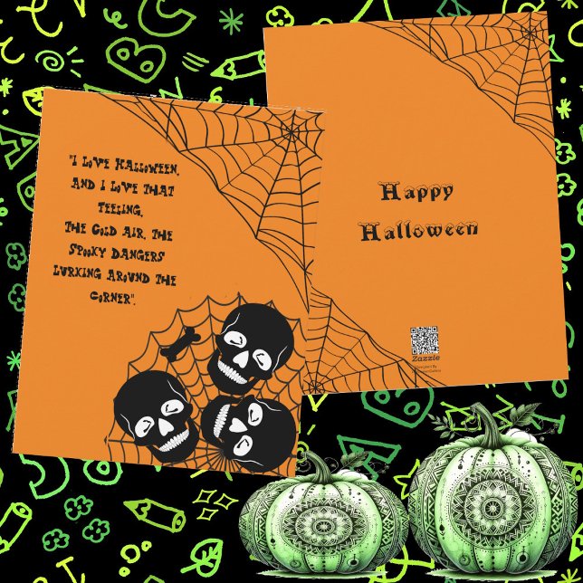 Tarjeta Festiva Película de esqueletos acechando fantasía en la no (Pile of Skeletons Lurking Halloween Night Spooky Holiday Card)