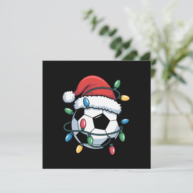 Tarjeta Festiva Pelota de fútbol de Santa Deportes Jugador de fútb (Anverso de pie)