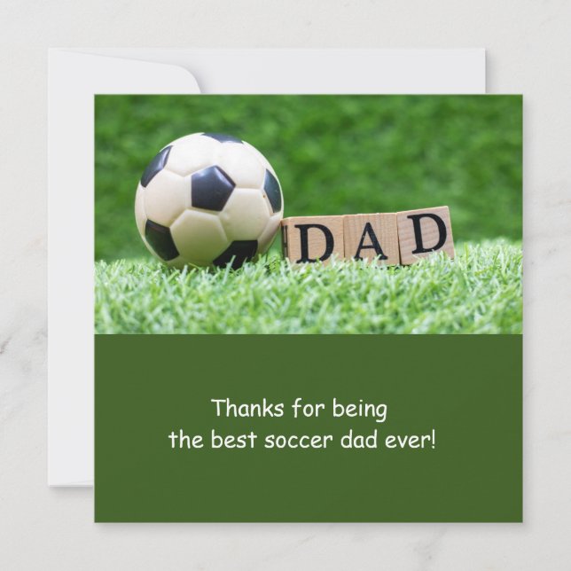 Tarjeta Festiva Pelota de fútbol para papá en el día del padre (Anverso)