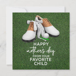 Tarjeta Festiva Pelota de golf en verde Feliz Día de la Madre a Go