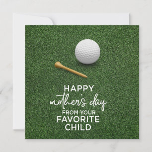 Tarjeta Festiva Pelota de golf en verde Feliz Día de la Madre a Ma
