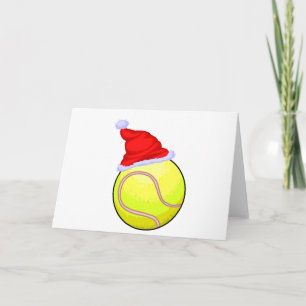 Tarjeta Festiva Pelota de tenis (gorra de Santa)