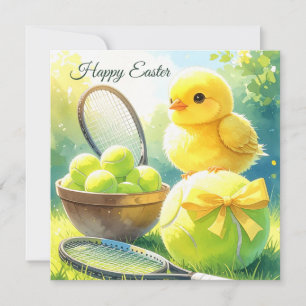 Tarjeta Festiva Pelota de tenis para vacaciones de Pascua en cásca