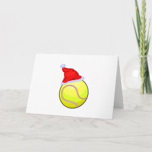 Tarjeta Festiva Pelota de tenis (Santa Hat)