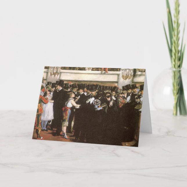 Tarjeta Festiva Pelota enmascarada en la ópera de Edouard Manet (Anverso)