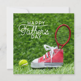 Tarjeta Festiva Pelotas y raqueta de tenis Feliz Día del Padre