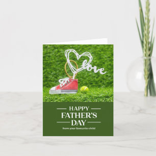 Tarjeta Festiva Pelotas y raqueta de tenis Feliz Día del Padre