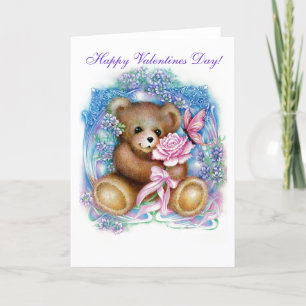 Tarjeta Festiva ¡peluche, día de San Valentín feliz!