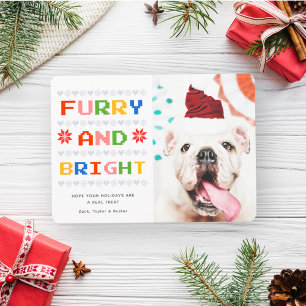 Tarjeta Festiva Peludo y Brillante   Foto de Perro Mascota en Vaca