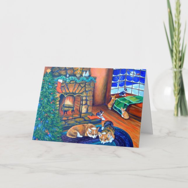 Tarjeta Festiva Pembroke Welsh Corgi (Anverso)