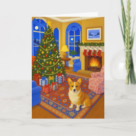 Tarjeta Festiva Pembroke Welsh Corgi Holiday Card