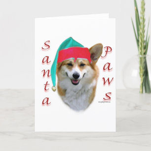 Tarjeta Festiva Pembroke Welsh Corgi Santa Paws