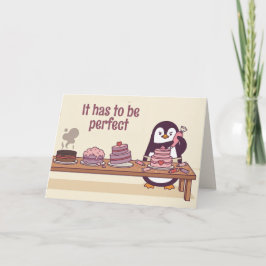 Tarjeta Festiva Penguin Cake Decorator Girlfriend Valentine Card
