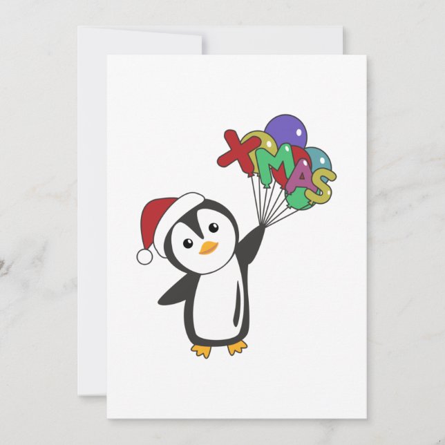 Tarjeta Festiva Penguin Christmas Snow Winter Animals Penguins Adu (Anverso)