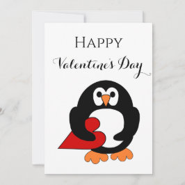 Tarjeta Festiva Penguin El día de San Valentín Heart