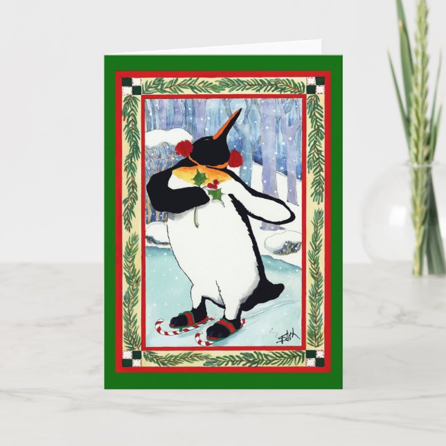 TARJETA FESTIVA PENGUIN IN LOVE (Anverso)