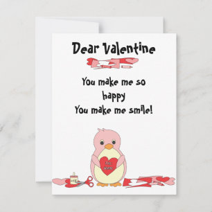 Tarjeta Festiva Penguin Making Valentines