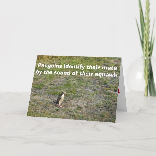 Tarjeta Festiva Penguin Valentine (Anverso)