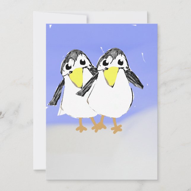 Tarjeta Festiva Penguins (Anverso)