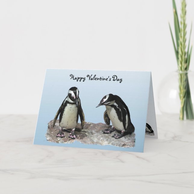Tarjeta Festiva Penguins Valentine (Anverso)