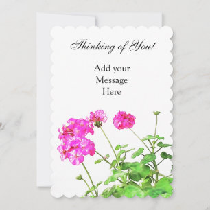 Tarjeta Festiva Pensando en ti, Crisp Fresh Geraniums