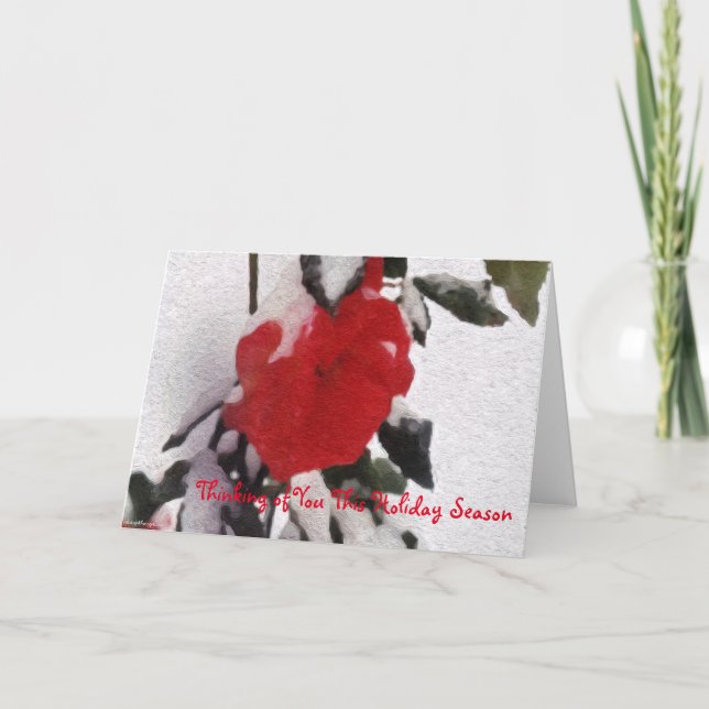 Tarjeta Festiva Pensando en Ti en esta Temporada de Vacaciones (Anverso)