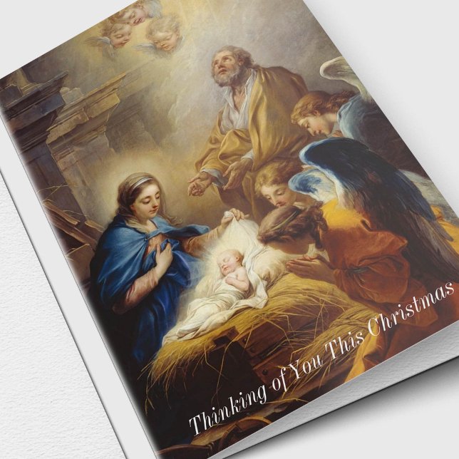 Tarjeta Festiva Pensando en tu Natividad Condolencia Simpatía (Thinking of You, Condolence, Bereavement Sympathy Christmas Cards)