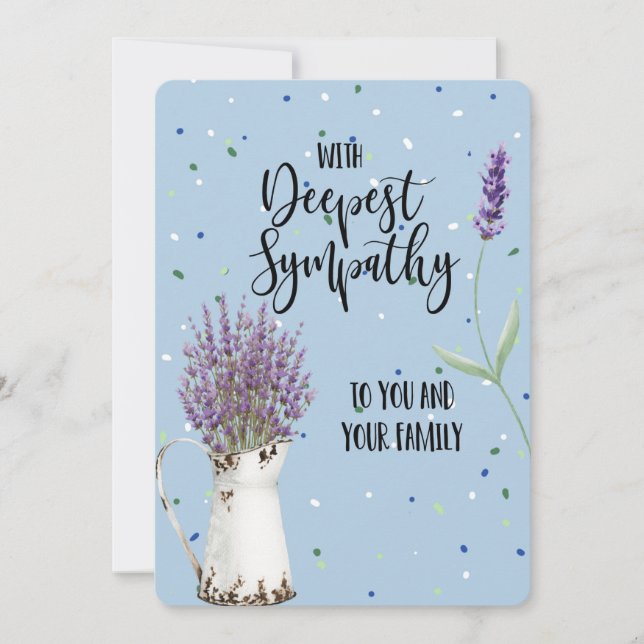 Tarjeta Festiva pensando en tus condolencias pérdida querida queri (Anverso)