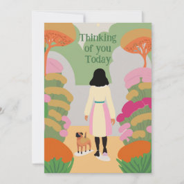 Tarjeta Festiva Pensar en ti hoy, un momento dulce en el parque