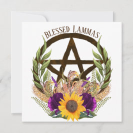 Tarjeta Festiva Pentáculo floral de la cosecha de lammas