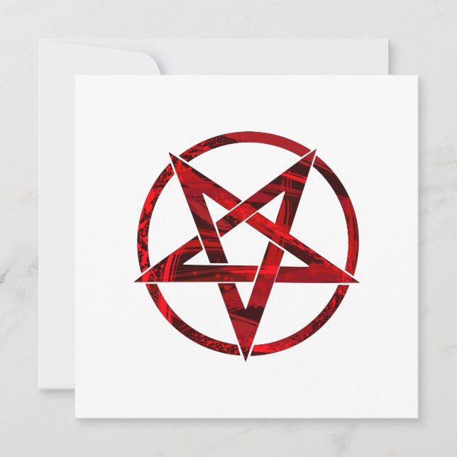 Tarjeta Festiva Pentagram del diablo Rojo (Anverso)