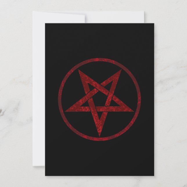 Tarjeta Festiva Pentagram del diablo Rojo (Anverso)