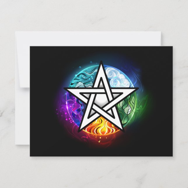 Tarjeta Festiva Pentagrama de Wiccan (Anverso)