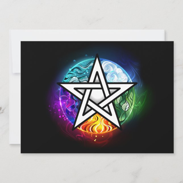 Tarjeta Festiva Pentagrama de Wiccan (Anverso)
