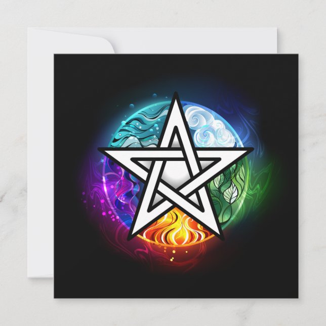 Tarjeta Festiva Pentagrama de Wiccan (Anverso)