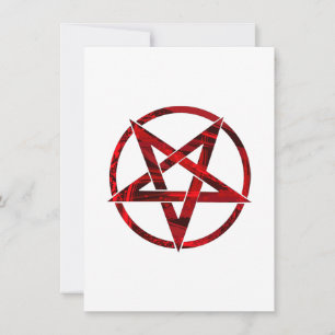 Tarjeta Festiva Pentagrama del Diablo Rojo