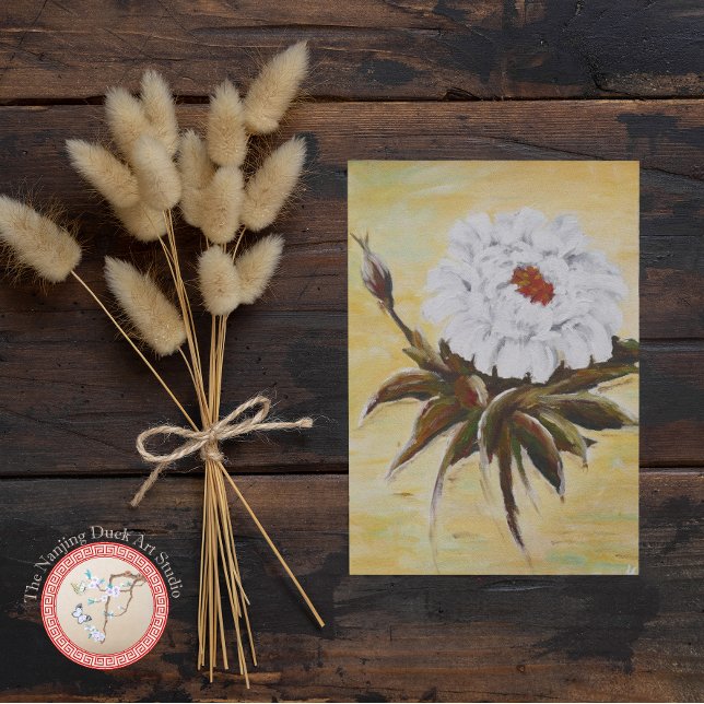 Tarjeta Festiva Peonía blanca (Subido por el creador)