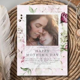 Tarjeta Festiva Peonías foto elegante día de la madre
