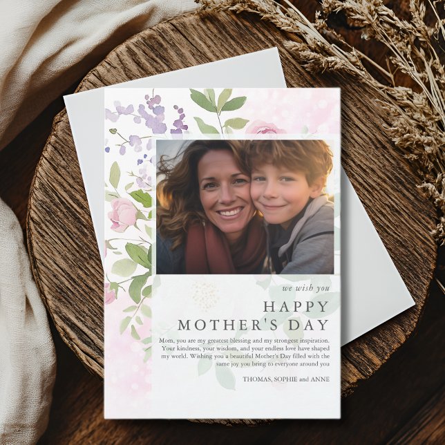 Tarjeta Festiva peonías suaves foto elegante día de la madre (Subido por el creador)