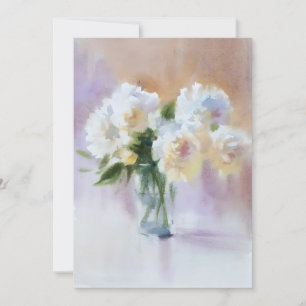 Tarjeta Festiva Peonies Study A En Acuarelas