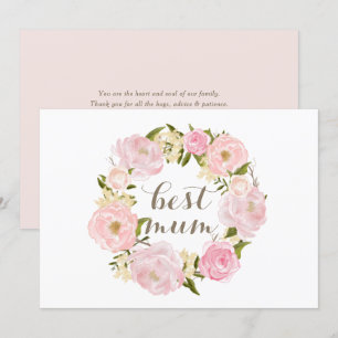 Tarjeta Festiva Peony Rosa fue la mejor Mamá feliz Día de la Madre